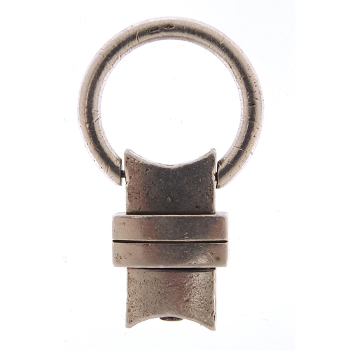 1118 - S J Dupont silver padlock, 5cm high, 28.8g