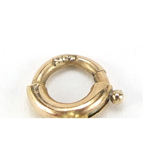 2031 - Two 9ct gold jewellery clasps, the largest 1.5cm in length, total 0.8g