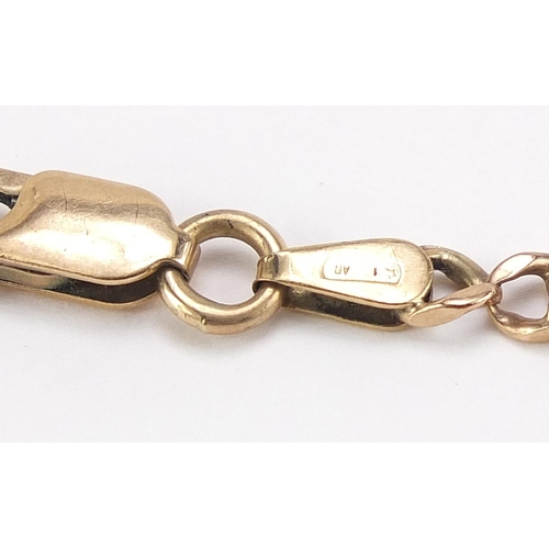 148 - 9ct gold Figaro link bracelet, 18cm in length, 5.2g