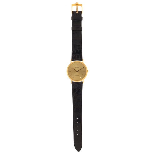 1129 - Rolex, gentlemen's 18ct gold Cellini manual wristwatch, model 4112, 32mm in diameter