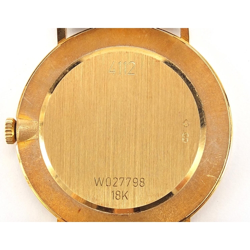 1129 - Rolex, gentlemen's 18ct gold Cellini manual wristwatch, model 4112, 32mm in diameter