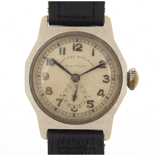 1143 - West End Watch Co, vintage gentlemen's Multifort wristwatch with military type dial, numbered 710730... 