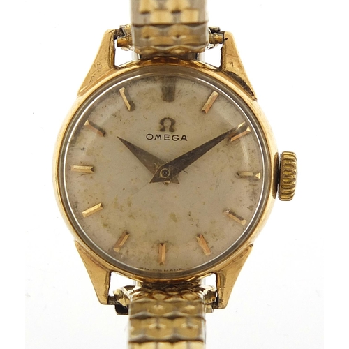 1139 - Omega, vintage ladies 9ct gold wristwatch housed in a J W Benson box, 19mm in diameter