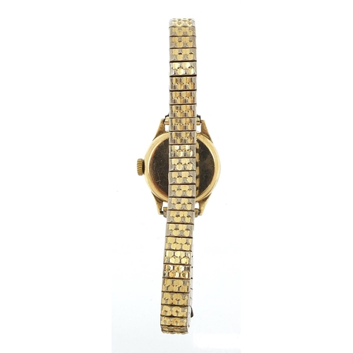 1139 - Omega, vintage ladies 9ct gold wristwatch housed in a J W Benson box, 19mm in diameter