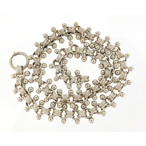 1991 - Modernist silver necklace, 44cm in length, 46.5g