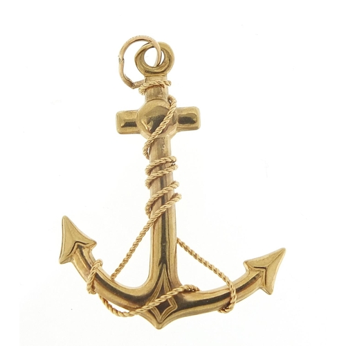 469 - 9ct gold anchor pendant, 3.5cm high, 1.5g