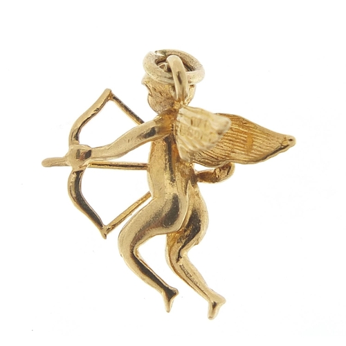 633 - 9ct gold Cupid charm, 1.9cm high, 2.1g