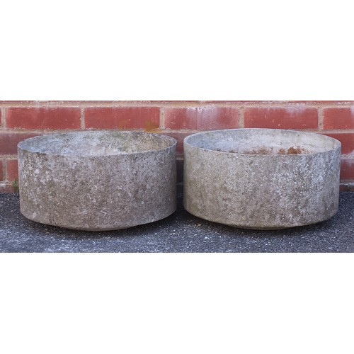 2594 - Pair of stoneware garden planters, impressed Florastone, 20cm H x 40cm in diameter