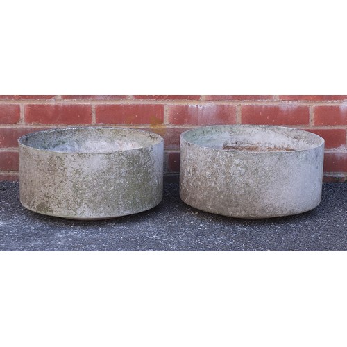 2594 - Pair of stoneware garden planters, impressed Florastone, 20cm H x 40cm in diameter