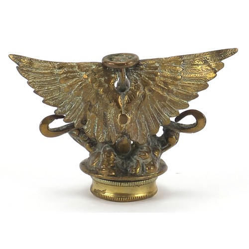 847 - Early 20th century winged wheel bronze mascot for Austin Cars, 16cm wide