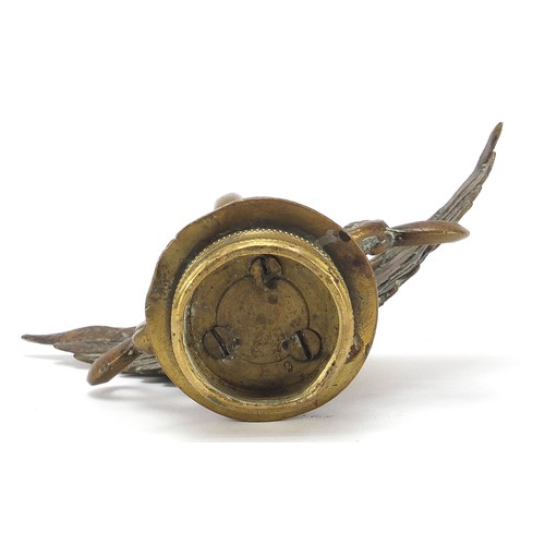 847 - Early 20th century winged wheel bronze mascot for Austin Cars, 16cm wide