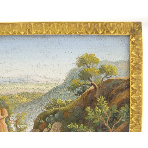 25 - Extremely fine early 19th century Italian micro mosaic panel depicting Tivoli Waterfalls, with ornat... 