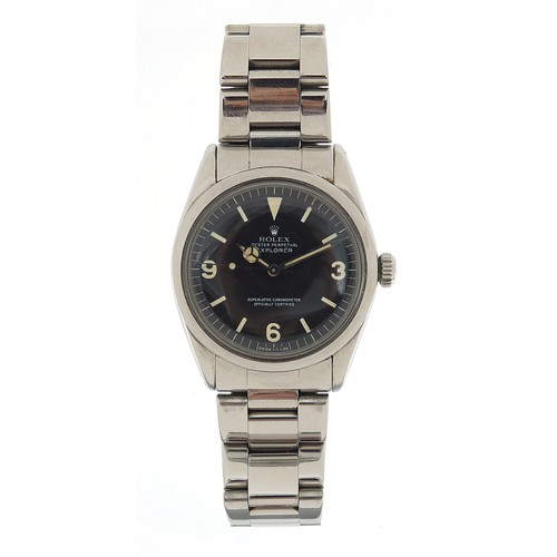 1128 - Rolex, vintage gentlemen's Oyster Explorer wristwatch model 1016, serial number 8073518, 35mm in dia... 