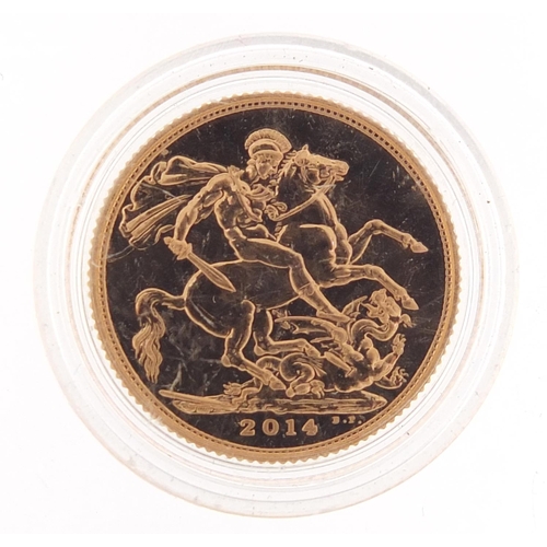 858 - Elizabeth II 2014 gold sovereign - this lot is sold without buyer’s premium, the hammer price is the... 