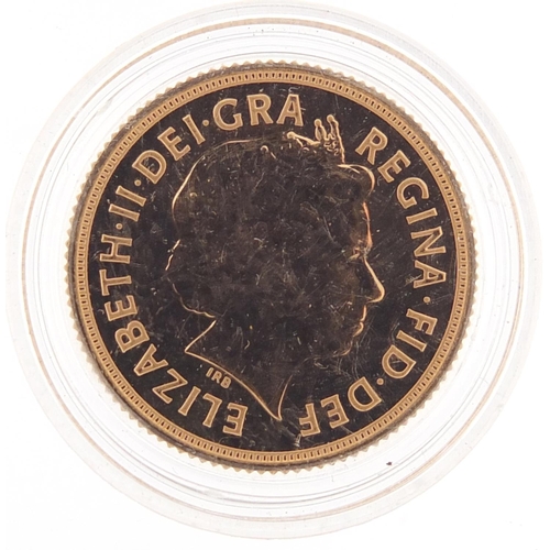 858 - Elizabeth II 2014 gold sovereign - this lot is sold without buyer’s premium, the hammer price is the... 