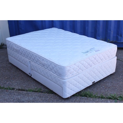 1027A - Slumberland 4ft 6” double divan bed with drawers and  mattress