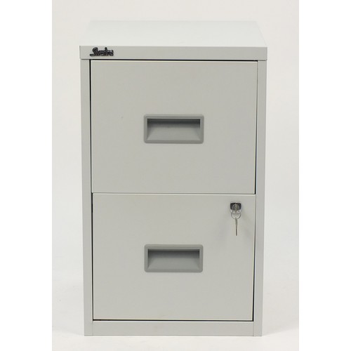 1030A - Silverline metal two drawer filing cabinet with keys, 66cm H x 40cm W x 40cm D