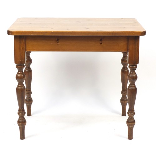 1039A - Rectangular pine dining table, 77cm H x 91cm W x 69cm D