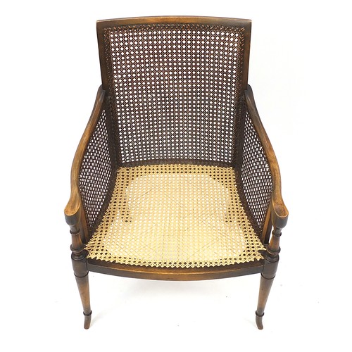 1026A - Mahogany framed bergère arm chair, 87cm high
