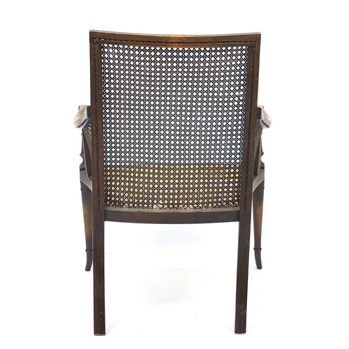 1026A - Mahogany framed bergère arm chair, 87cm high