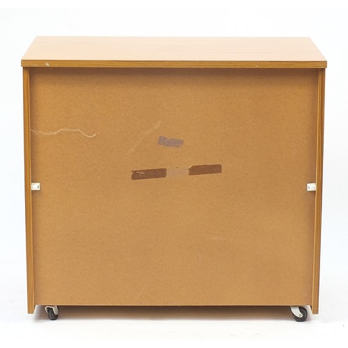 1041A - Austinsuite, teak three drawer chest, 69.5cm H x 76cm W x 44cm D