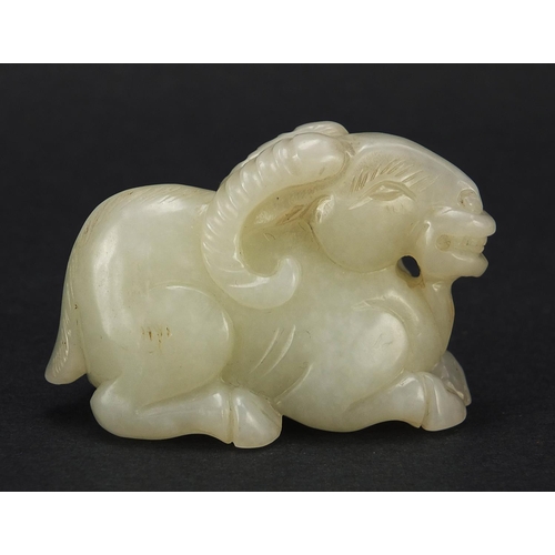 803 - Chinese white jade carving of a ram, 5.5cm in length