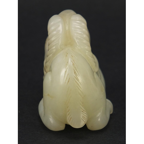 803 - Chinese white jade carving of a ram, 5.5cm in length