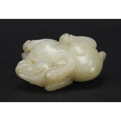 803 - Chinese white jade carving of a ram, 5.5cm in length