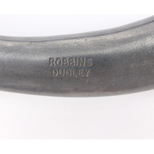 3524 - British military World War I Robbins Dudley fighting knife with leather sheath, 31.5cm in length