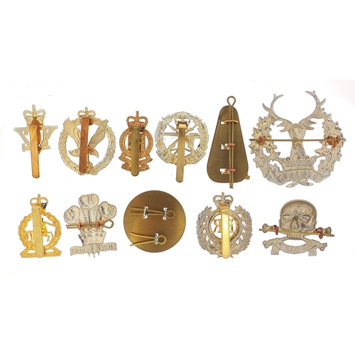 3468 - Eleven British military Staybright cap badges including  Ghurkhas