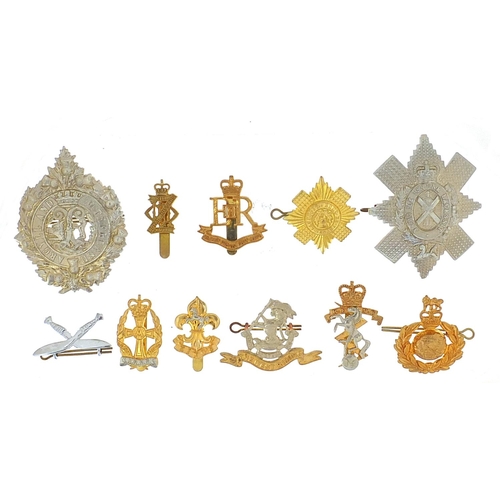 3469 - Twelve British military Staybright cap badges including military Provost Staff Corps and Sutherland ... 