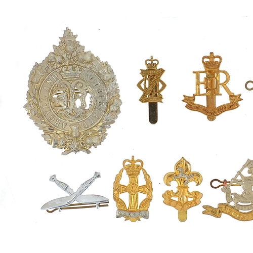 3469 - Twelve British military Staybright cap badges including military Provost Staff Corps and Sutherland ... 