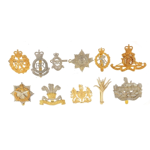 3467 - Eleven British military Staybright cap badges including RAF and Gurkha Transport Regiment