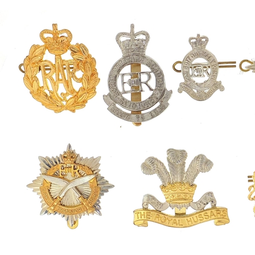 3467 - Eleven British military Staybright cap badges including RAF and Gurkha Transport Regiment