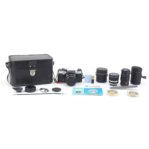 2800 - Praktica Super TL camera with lenses, accessories and fitted case