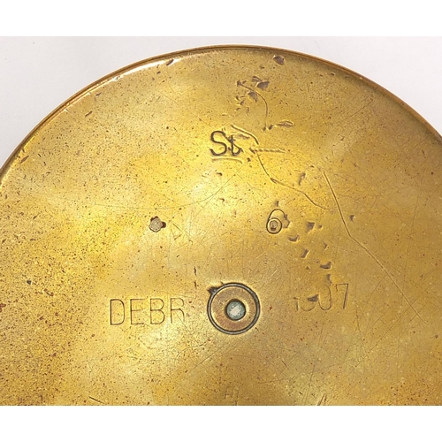 3504 - British military trench art including a peaked cap, 9cm in diameter