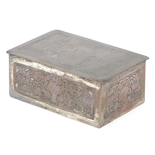 2429 - WMF silver plated casket titled Le Baiser a la Derdbee, 5.5cm H x 13.5cm W x 9cm D