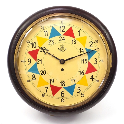 3523 - RAF design fusee wall clock with painted dial, 32.5cm in diameter