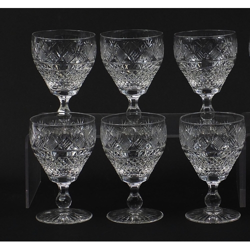 545 - Set of twelve good quality cut crystal glasses, 13.5cm high