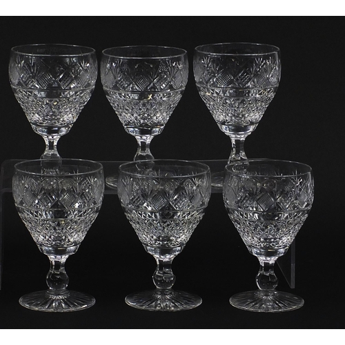 545 - Set of twelve good quality cut crystal glasses, 13.5cm high