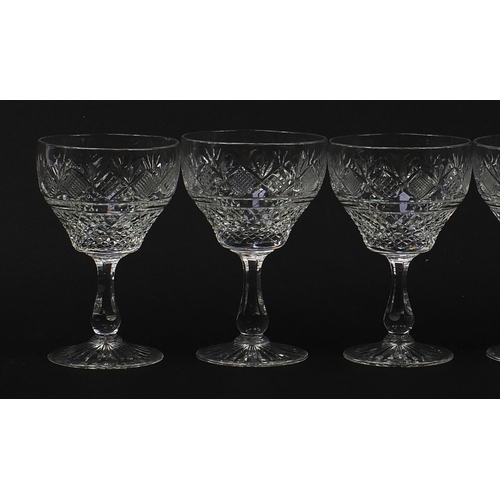 546 - Set of six good quality crystal glasses, 13cm high