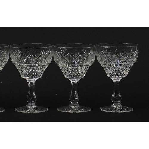 546 - Set of six good quality crystal glasses, 13cm high