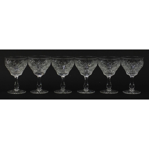 546 - Set of six good quality crystal glasses, 13cm high