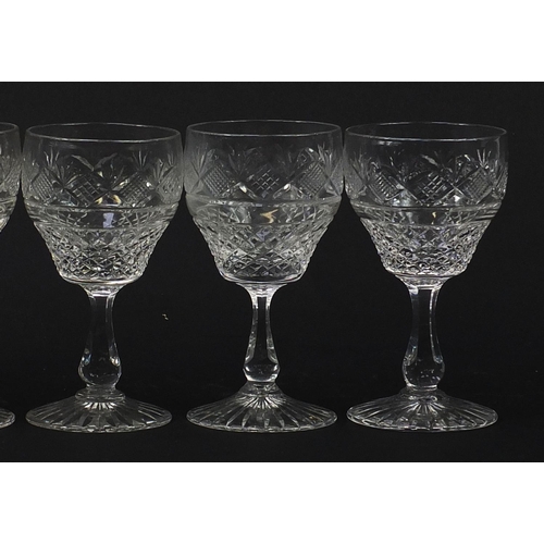 548 - Set of six good quality cut crystal glasses, 11cm high