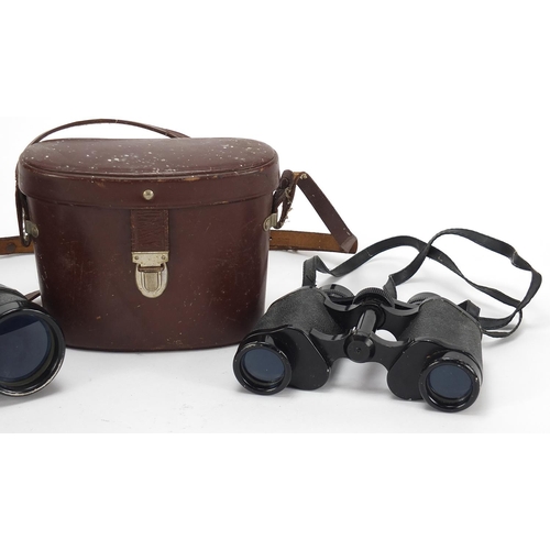 2434 - Two pairs of vintage binoculars comprising Clear View 16 x 50 and Regent 8 x 30 with case