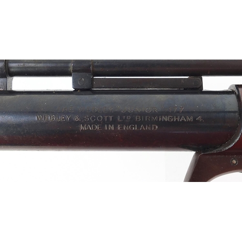 3530 - Webley & Scott Junior over lever .177 cal air pistol with box, 17cm in length