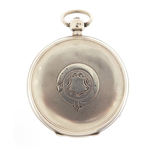 309 - Waltham, gentlemen's silver open face pocket watch with subsidiary dial, the movement numbered 18452... 