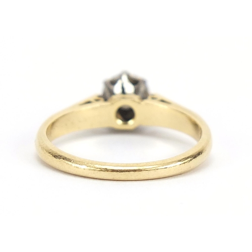 161 - 18ct gold and platinum diamond solitaire ring, the diamond approximately 3.5mm in diameter, size K, ... 