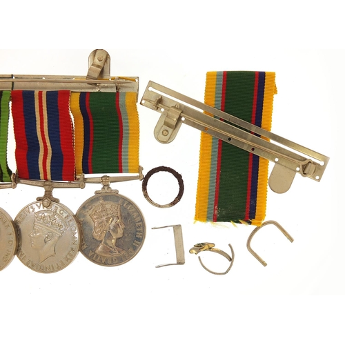 3455 - British military World War II four medal group including Elizabeth II Cadet Forces medal awarded to ... 