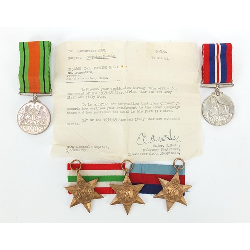 3456A - Five British military World War II medals including three stars